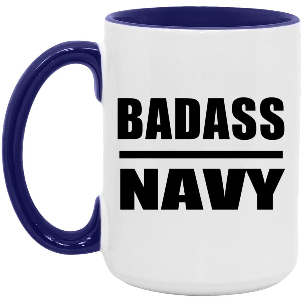 Badass Navy - 15oz Accent Mug Purple