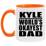 Kyle World's Okayest Dad - 11oz Accent Mug Orange