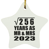 16th Anniversary Square Root of 256 Years As Mr & Mrs 2023 - Star Ornament