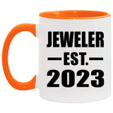 Jeweler Established EST. 2023 - 11oz Accent Mug Orange