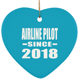 Airline Pilot Since 2018 - Heart Ornament