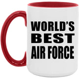 World's Best Air Force - 15oz Accent Mug Red