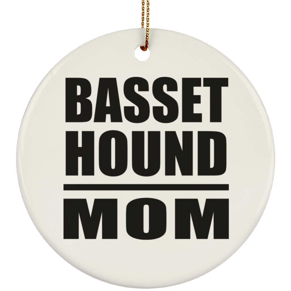 Basset Hound Mom - Circle Ornament