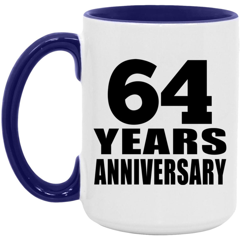 64th Anniversary 64 Years Anniversary - 15oz Accent Mug Purple