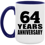 64th Anniversary 64 Years Anniversary - 15oz Accent Mug Purple