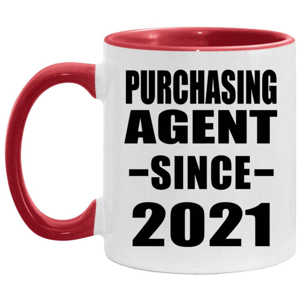 Purchasing Agent Since 2021 - 11oz Accent Mug Red