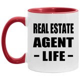 Real Estate Agent Life - 11oz Accent Mug Red