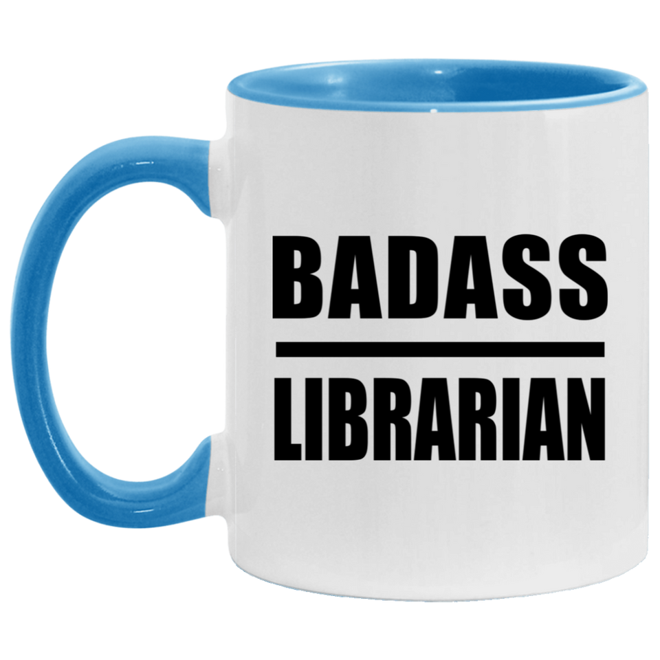 Badass Librarian - 11oz Accent Mug Blue