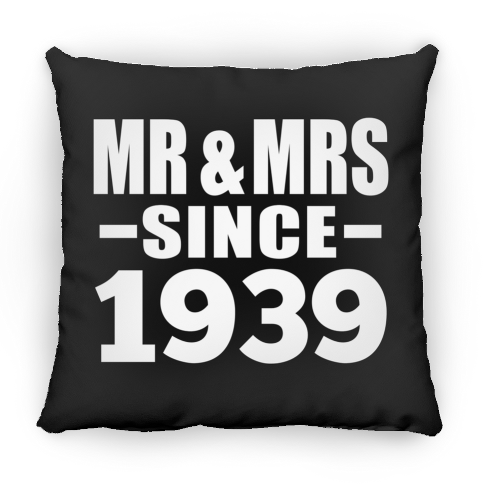 85th Anniversary Mr & Mrs Since 1939 - Throw Pillow Black
