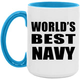 World's Best Navy - 15oz Accent Mug Blue