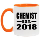 Chemist Established EST. 2018 - 11oz Accent Mug Orange