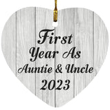 First Year As Auntie & Uncle 2023 - Heart Ornament F