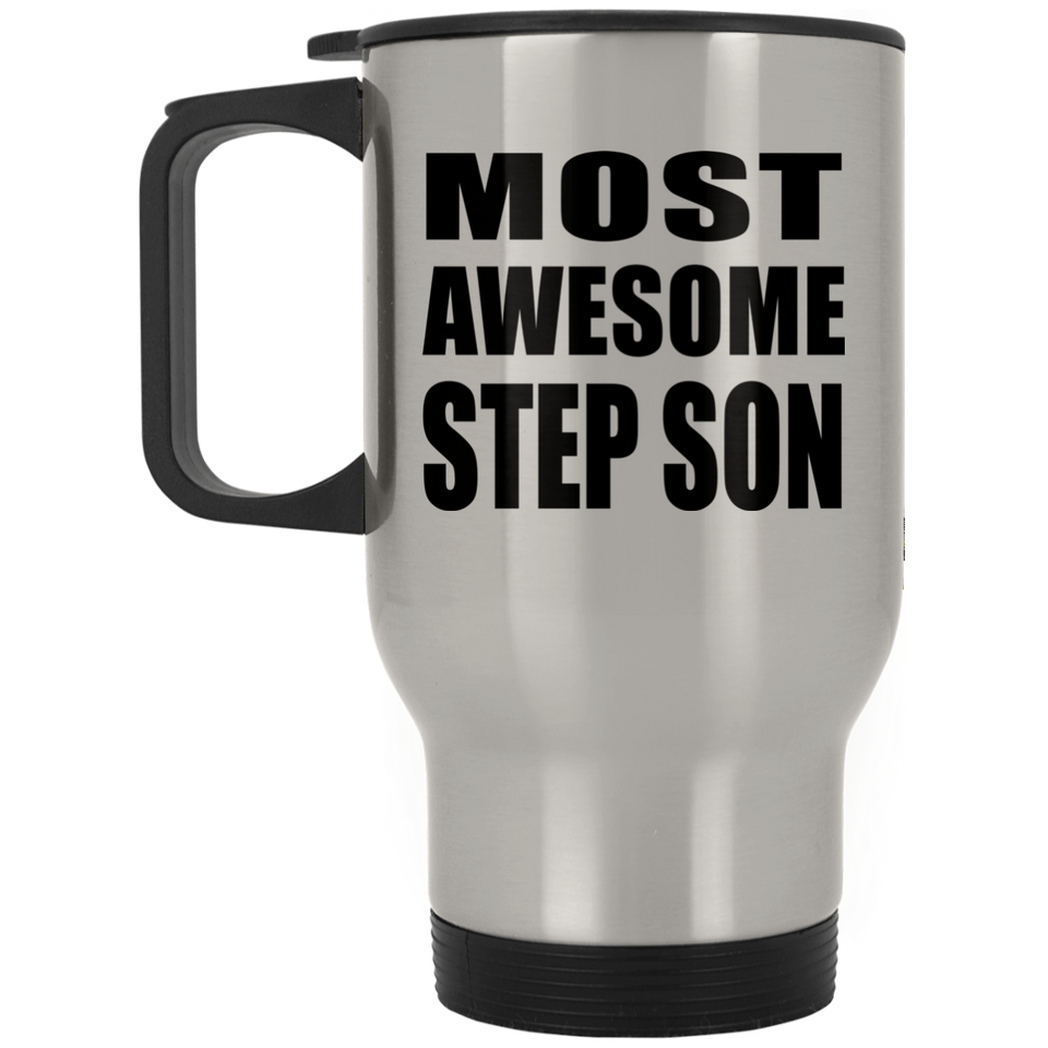 Most Awesome Step Son - Silver Travel Mug