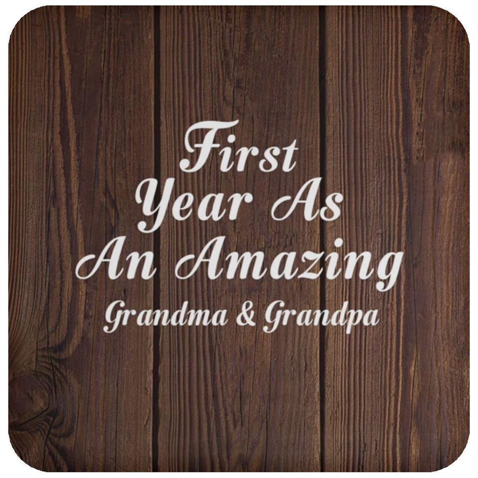 First Year As An Amazing Grandma & Grandpa - Drink Coaster D