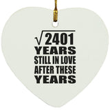 49th Anniversary Square Root of 2401 Years Still In Love - Heart Ornament