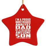 Proud Market Research Analyst Dad Of Awesome Son - Star Ornament