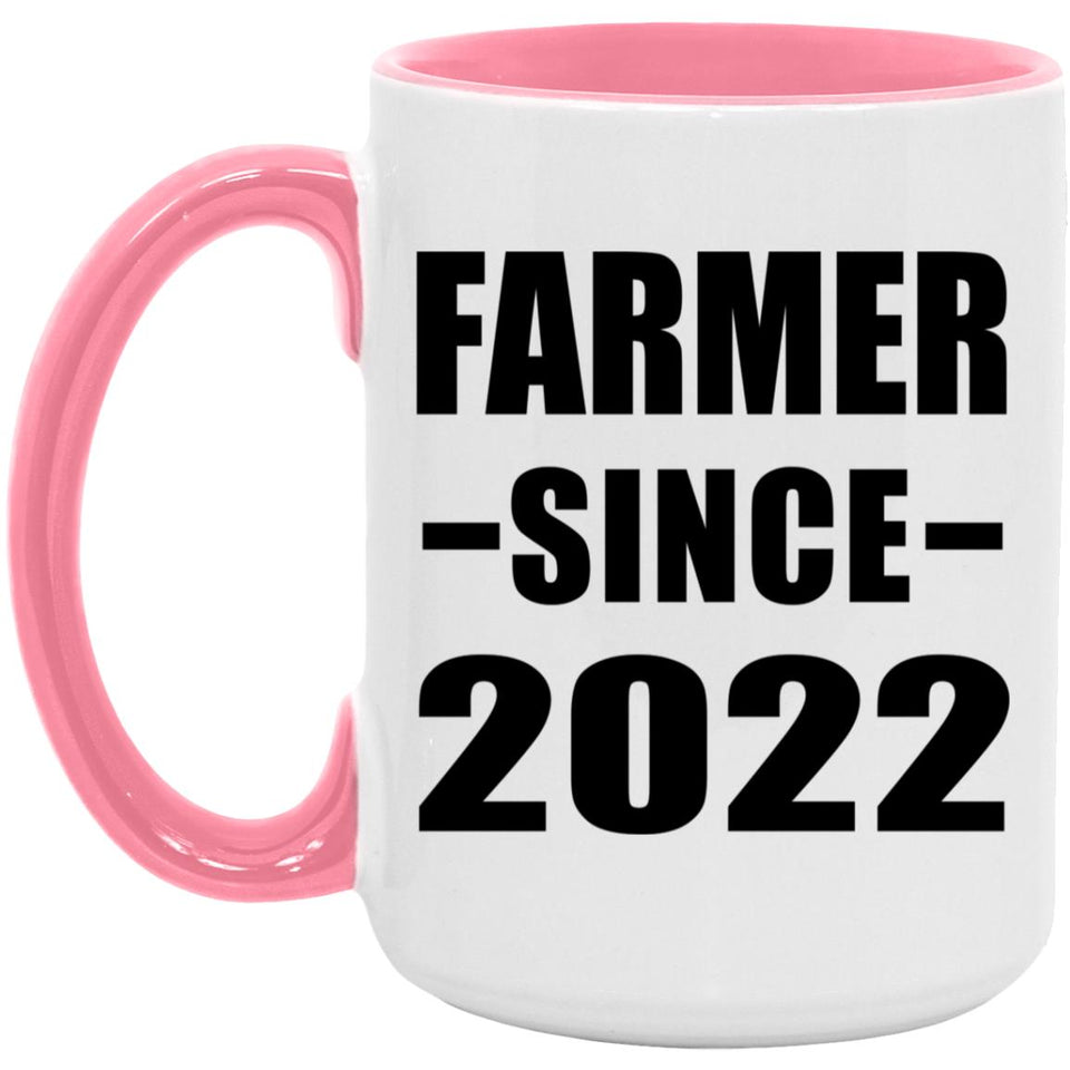 Farmer Since 2022 - 15oz Accent Mug Pink