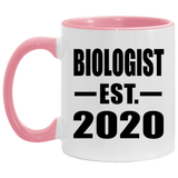 Biologist Established EST. 2020 - 11oz Accent Mug Pink