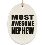Most Awesome Nephew - Oval Ornament