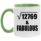 113th Birthday Square Root of 12769 & Fabulous - 11oz Accent Mug Green