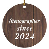 Stenographer Since 2024 - Circle Ornament D