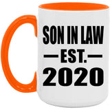 Son In Law Established EST. 2020 - 15oz Accent Mug Orange