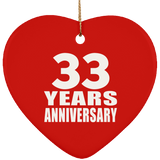 33rd Anniversary 33 Years - Heart Ornament