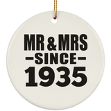 89th Anniversary Mr & Mrs Since 1935 - Circle Ornament