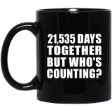59th Anniversary 21,535 Days Together But Who's Counting - 11 Oz Coffee Mug Black