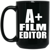 A+ Film Editor - 15oz Coffee Mug Black