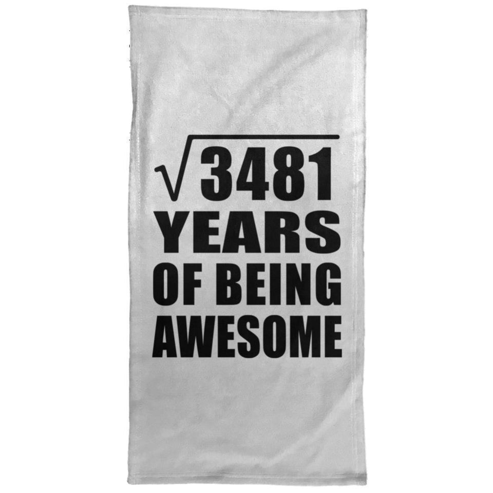 59th Birthday Square Root of 3481 Years of Being Awesome - Hand Towel