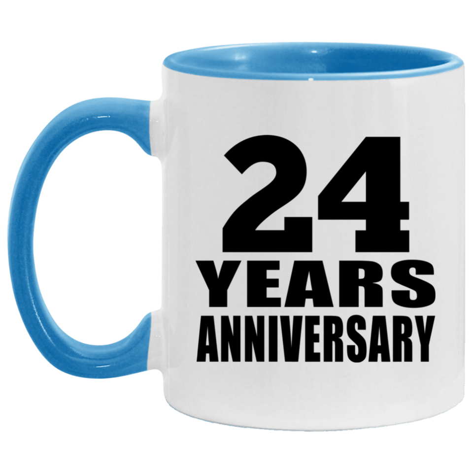 24th Anniversary 24 Years - 11oz Accent Mug Blue