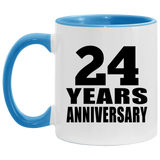 24th Anniversary 24 Years - 11oz Accent Mug Blue