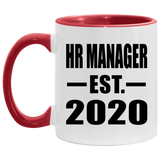 HR Manager Established EST. 2020 - 11oz Accent Mug Red