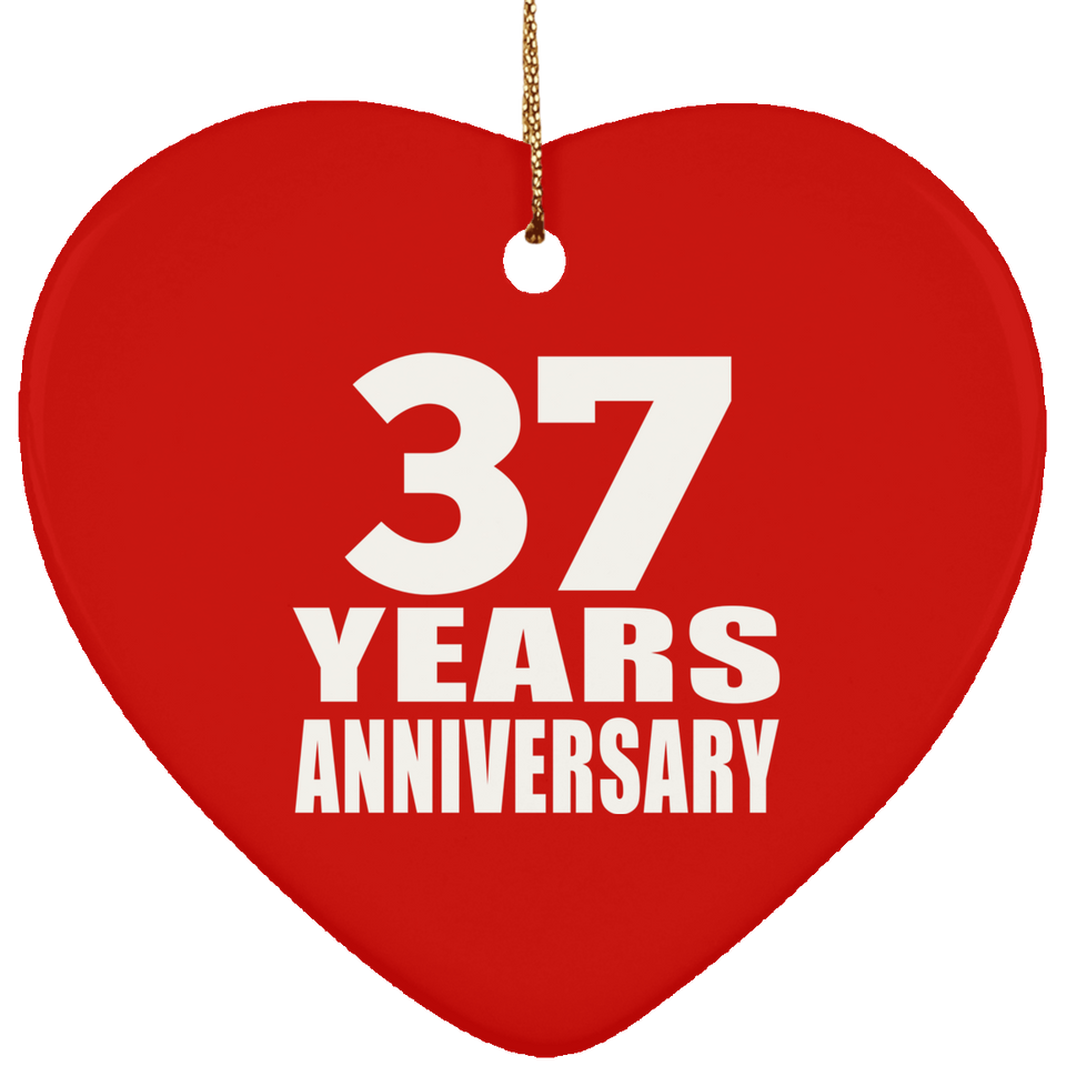 37th Anniversary 37 Years - Heart Ornament