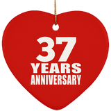 37th Anniversary 37 Years - Heart Ornament