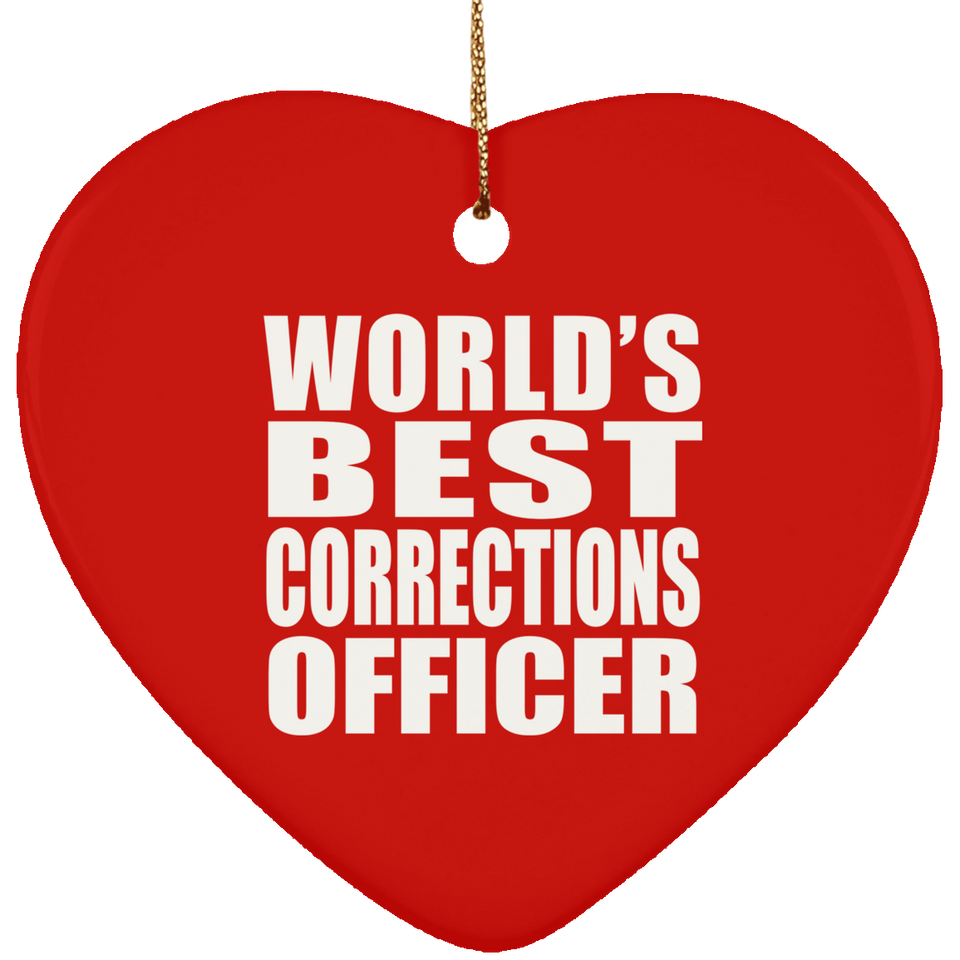 World's Best Corrections Officer - Heart Ornament