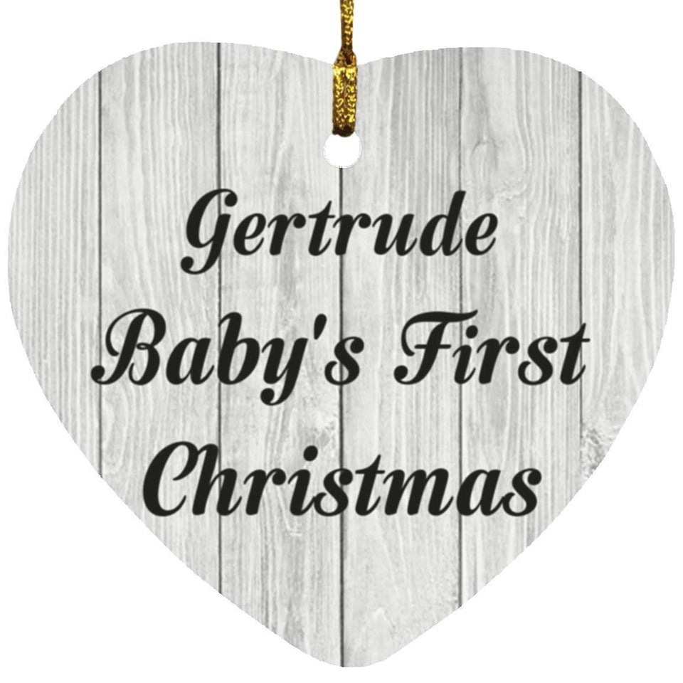 Gertrude Baby's First Christmas - Heart Ornament F