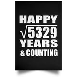 Happy 73rd Anniversary Square Root of 5329 Years & Counting - Poster Portrait