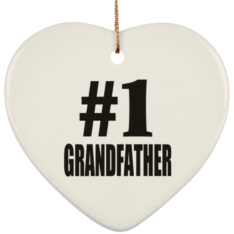 Number One #1 Grandfather - Heart Ornament