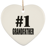 Number One #1 Grandfather - Heart Ornament