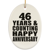 Happy 46th Anniversary 46 Years & Counting - Oval Ornament