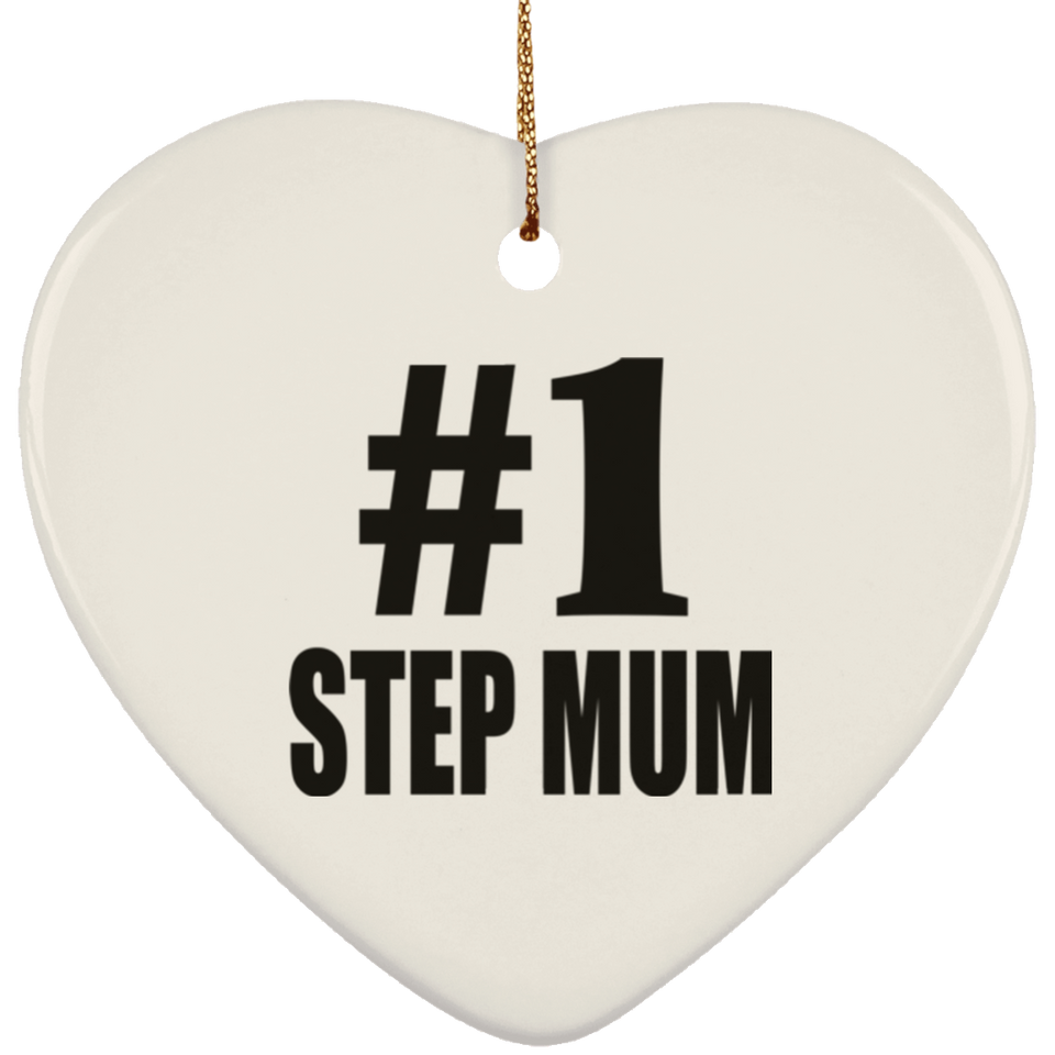 Number One #1 Step Mum - Heart Ornament