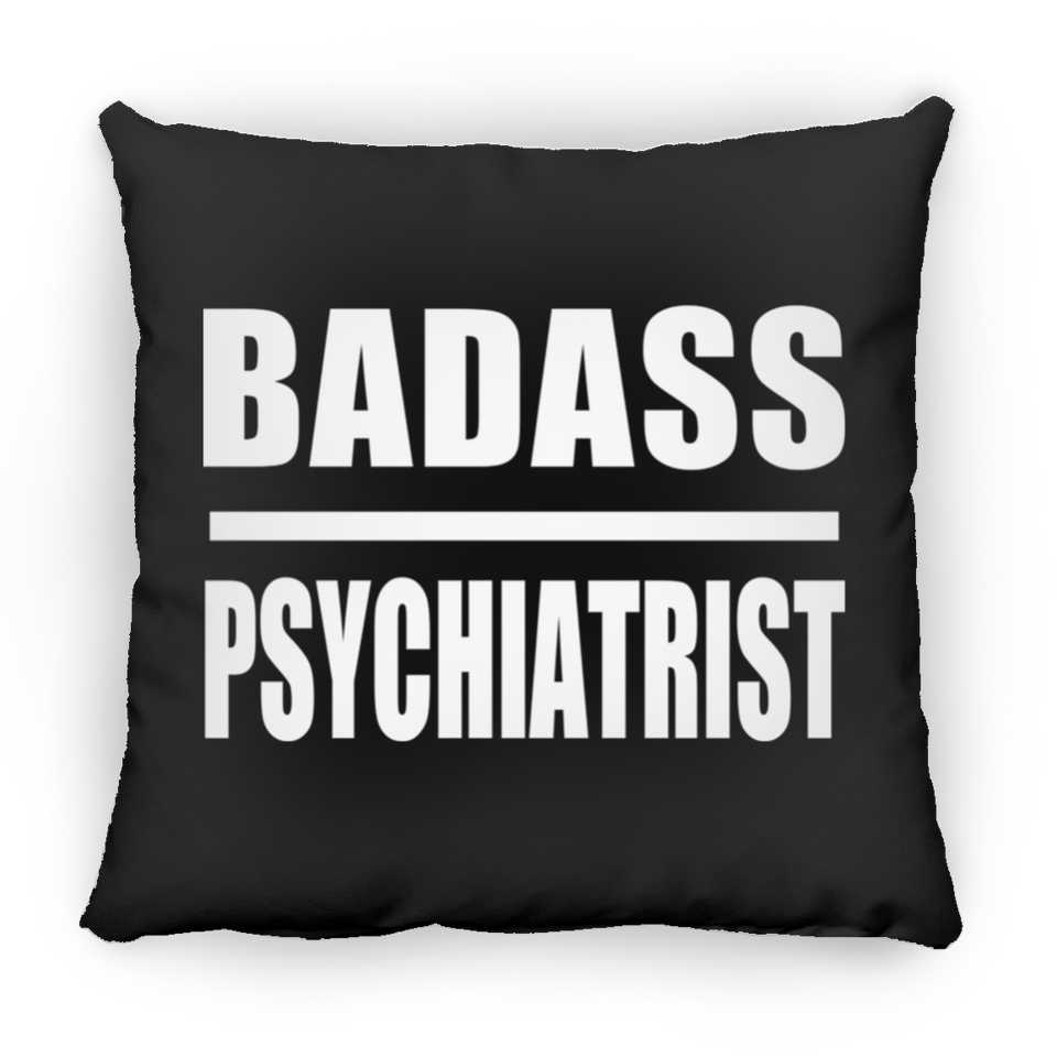 Badass Psychiatrist - Throw Pillow Black