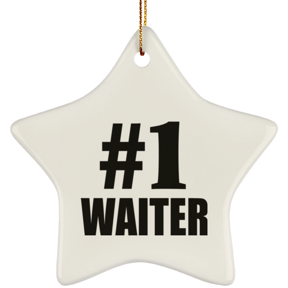 Number One #1 Waiter - Star Ornament