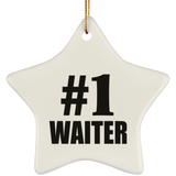 Number One #1 Waiter - Star Ornament