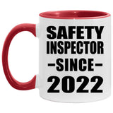 Safety Inspector Since 2022 - 11oz Accent Mug Red