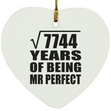 88th Anniversary Square Root of 7744 Years of Mr Perfect - Heart Ornament