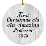 First Christmas As An Amazing Professor 2023 - Circle Ornament F