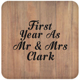 First Year As Mr & Mrs Clark - Drink Coaster C